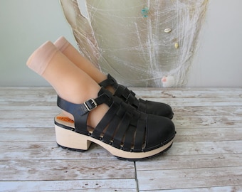 Fornarina Summer Wooden Sandals Women's Platform Leather Sandals Size 40