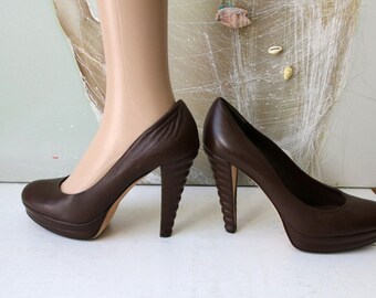 brown work heels