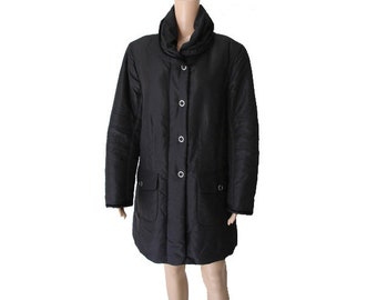 Women's Black Jacket Coat Puffy Jacket Large Size