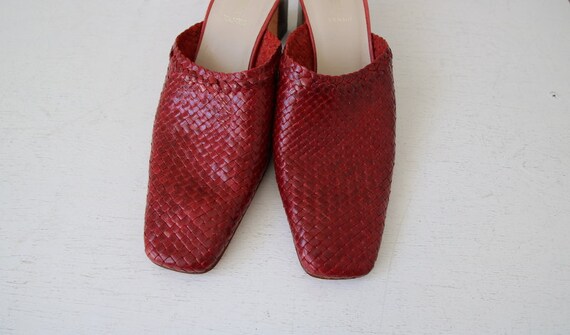 burgundy mules