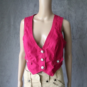 Raspberry Cotton Vest Women's Short Vest Medium Size