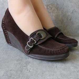 Vintage Clarks Brown Suede Leather Women's Shoes Womens 5.5/38.5/8