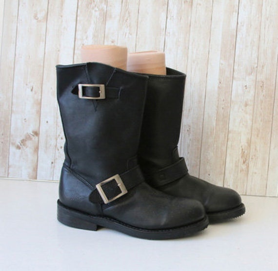BUFFALO Leather Boots Black Women Boots Size 37/6.5 - Etsy