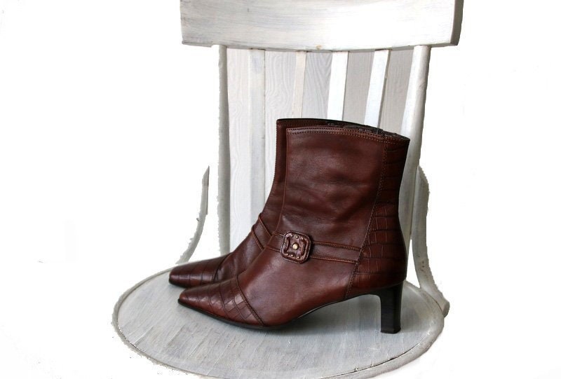ladies brown leather ankle boots size 4