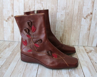 Women's Brown Leather Ankle Boots  EUR 36 UK 3,5 US 6