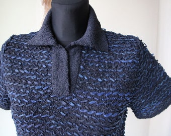 Dark Blue Women Sweater Knit Top Small Size Sweater