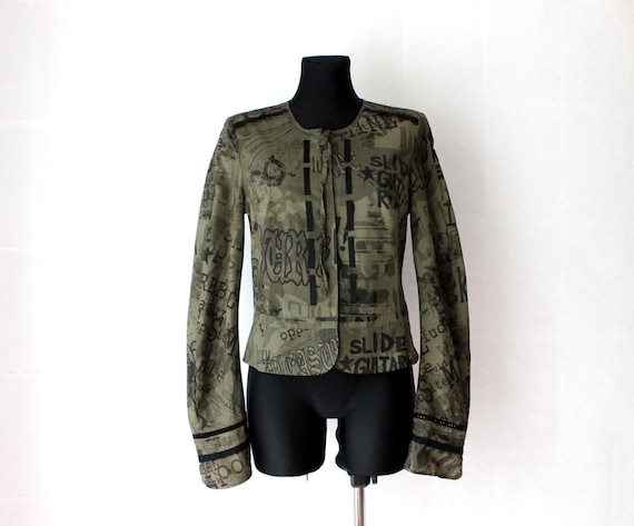 HUGO BOSS Khaki Green Grey Black Cotton Long Sleev