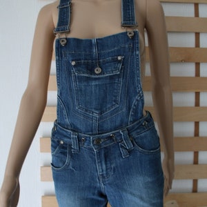 Women's Blue Jumpsuit Cotton Jeans with Removable Bib XS Size
