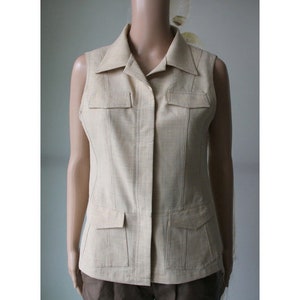 Finnish Beige Vest Women's Formal Waistcoat Small Size