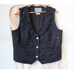 Black Vest Women's Cotton Waistcoat Large Size