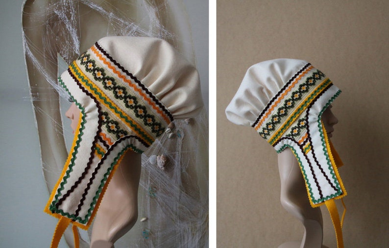 Women's Sami Style Handmade Hat Lapland Scandinavian Folk Art image 5
