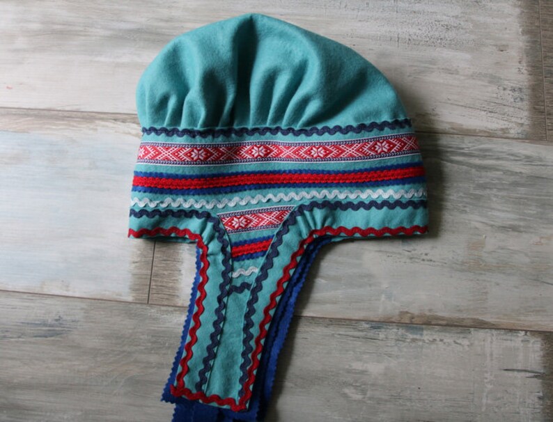 Women's Sami Style Handmade Hat Lapland Scandinavian Folk Art image 7