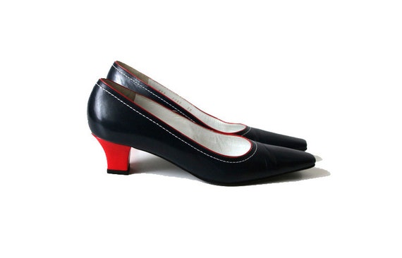 navy and red heels