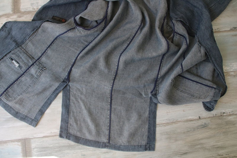 コルネリアーニID コットンジャケット 54 Corneliani ID Men's Blue Gray Jacket Linen Jacket Made in