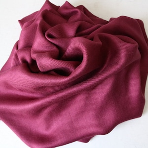 Burgundy Unisex Scarf with Fringe Warm  Shawl