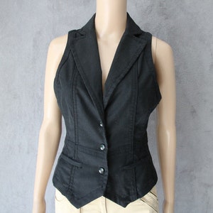 Black Vest Women's with Glitter Vest Small Size
