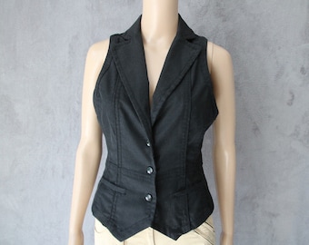 Black Vest Women's with Glitter Vest Small Size