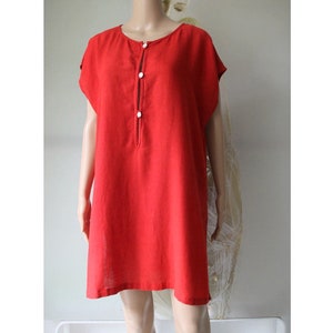 GUDRUN SJODEN Red Orange Tunic Women&#39;s Long Blouse Size S/M