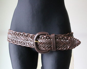 Vintage Boho Luxe Woven Leather Strip Wrap Around Belt - Etsy display picture 1