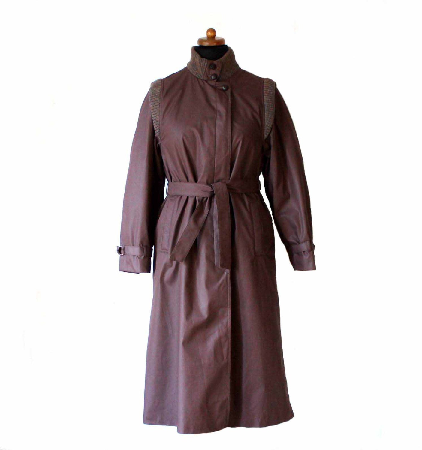 Brown Women's Ladies Vintage Trench Coat Raincoat | Etsy