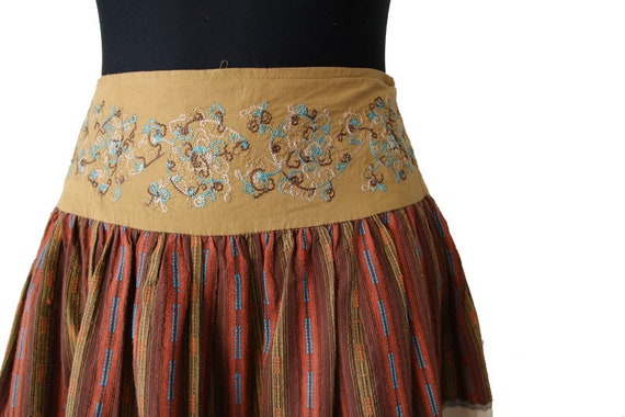 Jupe Vintage à Volants - Coton Mélangé - Taille S/M - Noir - Très Bon État Occasion