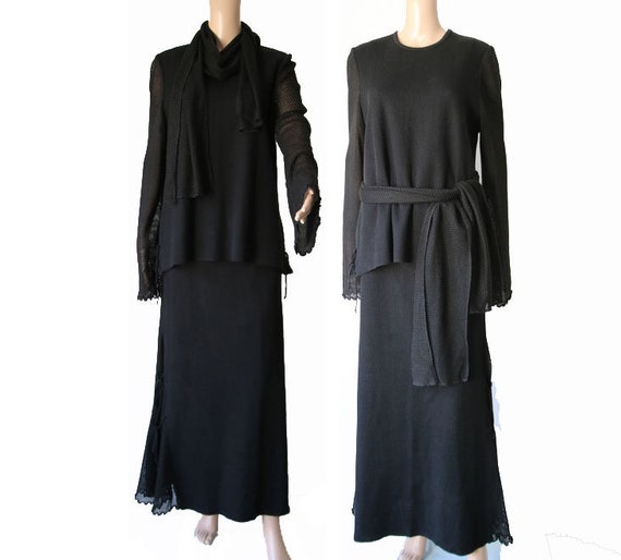 Vintage Women's Black Suit Handmade Suit Size XL