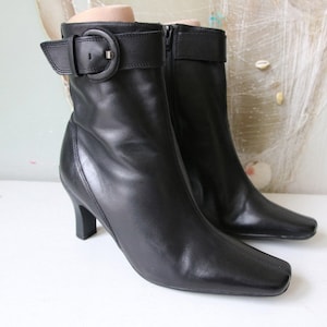 Bata Women&#39;s Black Leather Ankle Boots  EUR 39 UK 6 US 8
