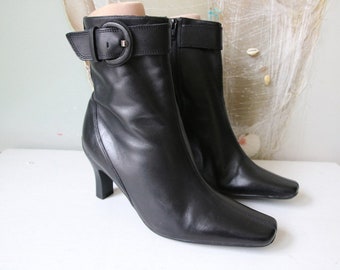 Bata Women's Black Leather Ankle Boots  EUR 39 UK 6 US 8