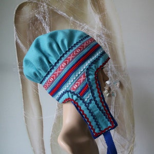 Women's Sami Style Handmade Hat Lapland Scandinavian Folk Art image 3