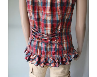 Women's Checkered Blouse Medium Size
