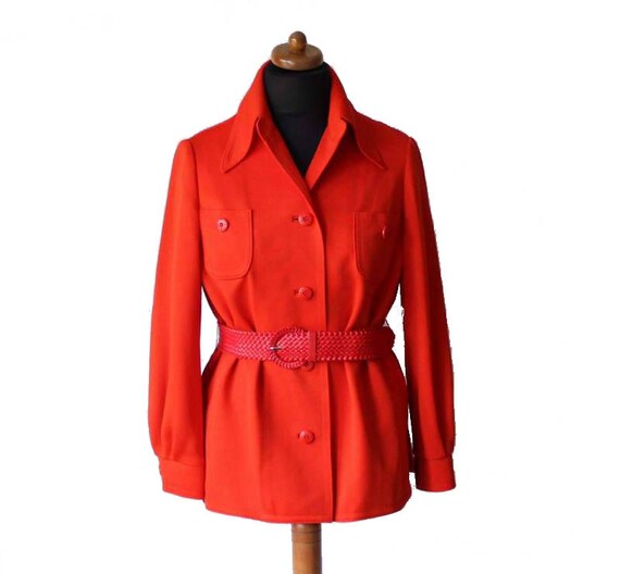 red orange blazer