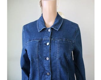 Calvin Klein Women's Blue Denim Jacket Cotton Blazer Small Size
