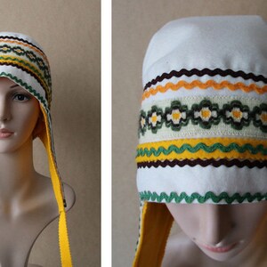 Women's Sami Style Handmade Hat Lapland Scandinavian Folk Art image 7