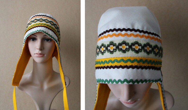 Women's Sami Style Handmade Hat Lapland Scandinavian Folk Art image 7