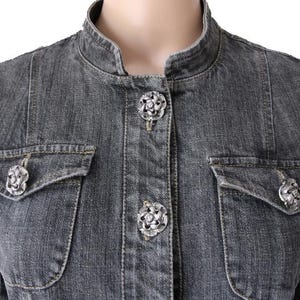 Preta Porter Denim Gray Jacket Women&#39;s Jacket Small Size