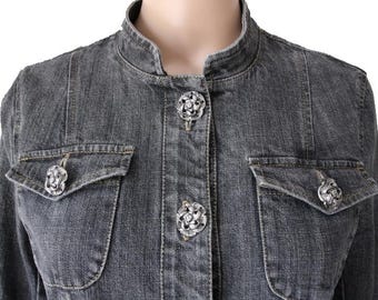 Geagodelia Veste Courte En Jean Y2K Vintage Femme - Coupe Ajustée Boutons - Style Printemps/Été/Automne