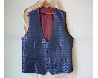 Vintage Men's Wedding Vest Formal Fitted Waistcoat Size 44UK / 54TR