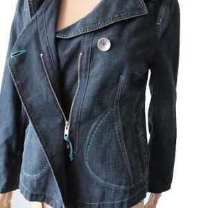 Women&#39;s Denim Blazer Long Sleeve Jacket Size S/M