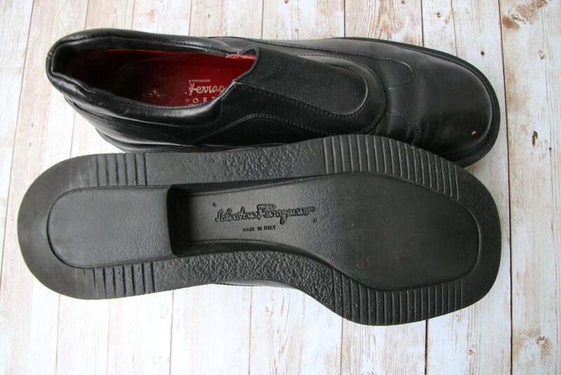 Salvatore Ferragamo Black Shoes Leather Chunky Platform Women's