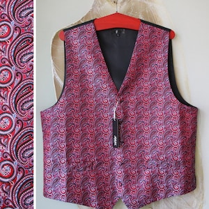 Vintage Men&#39;s Wedding Vest Formal Fitted Waistcoat Size XL