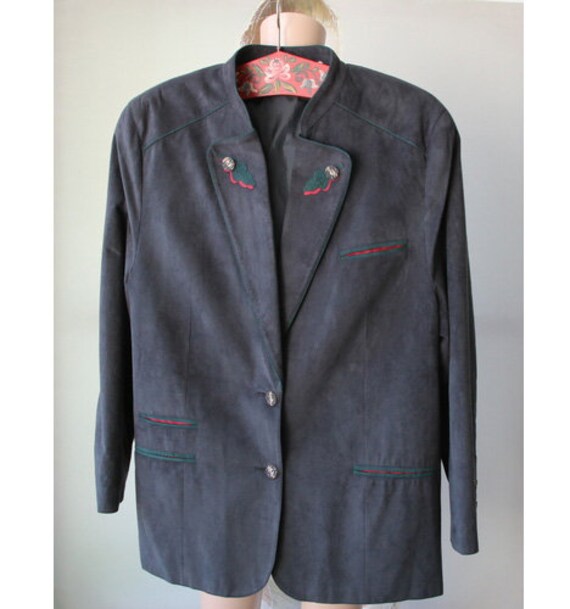 Vintage Polyester Unisex Jacket Gray Bavarian Jac… - image 6