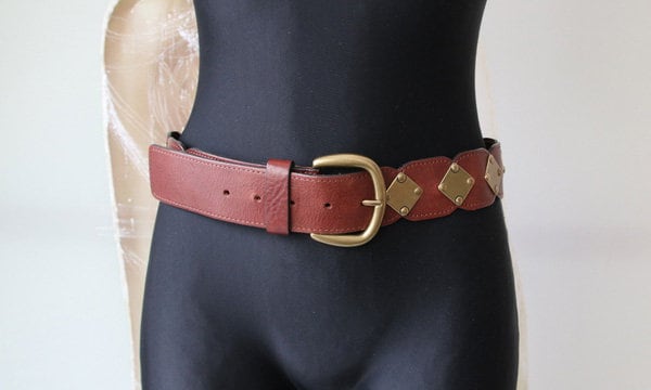 Faux Leather Belt Brown Belt Women display picture 1