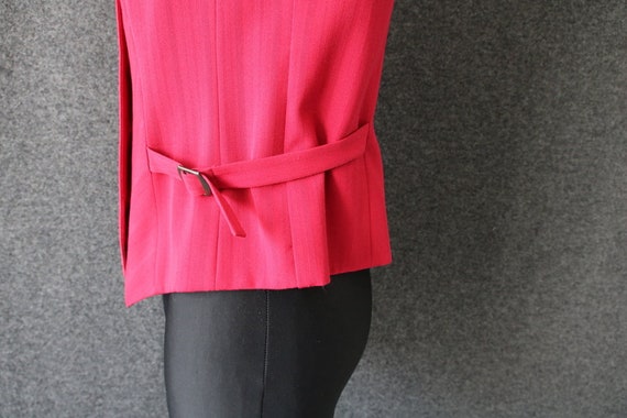 Vintage Red Raspberry Vest Women's Formal Fitted … - image 6