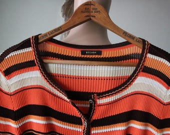 ESCADA Women's Striped Cardigan Multicolor Sweater Size Medium