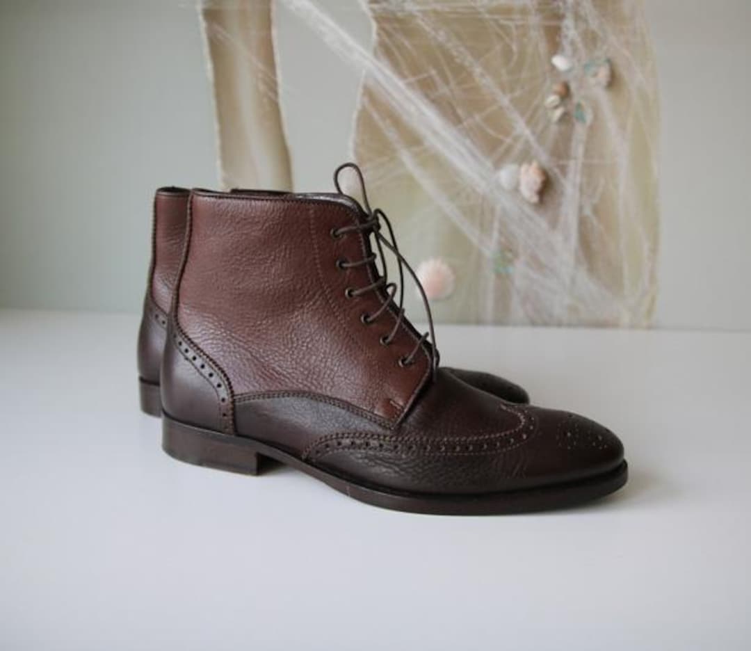 Adolfo Carli Boots Men's Boots Brown Leather Boots Made in Italy