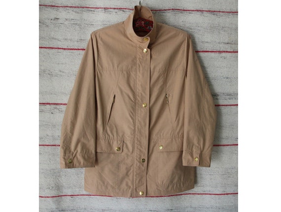 Vintage Women's Light Brown Rainwear Jacket Casua