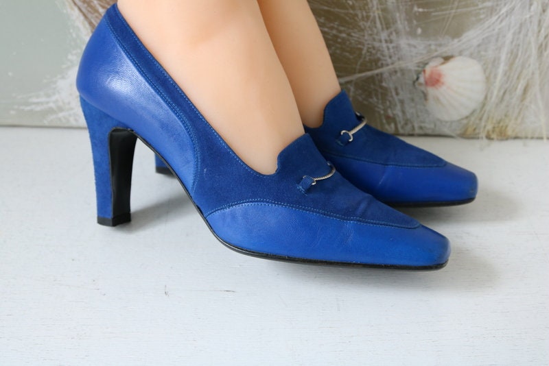 Vintage Leather Suede Cobalt Blue 
