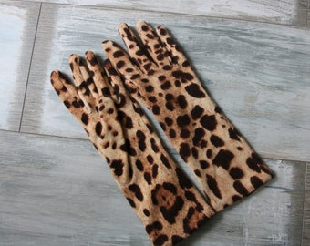 Dolce Gabbana Brown Beige Gloves Women's Cashmere Gloves Size M Made in Italy