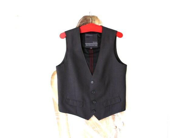 Men's Vintage Gray Vest Traditional Waistcoat Lar… - image 4