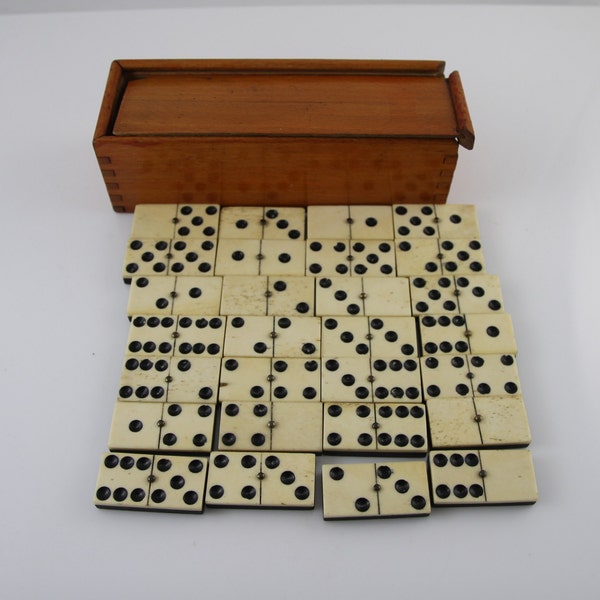 Antique dominoes bone and ebony wood